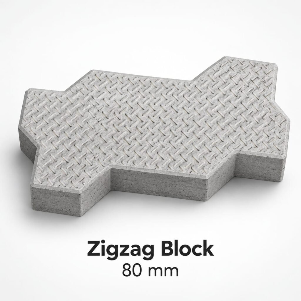 80mm Zigzag Interlocking Paver Blocks (Heavy Duty)