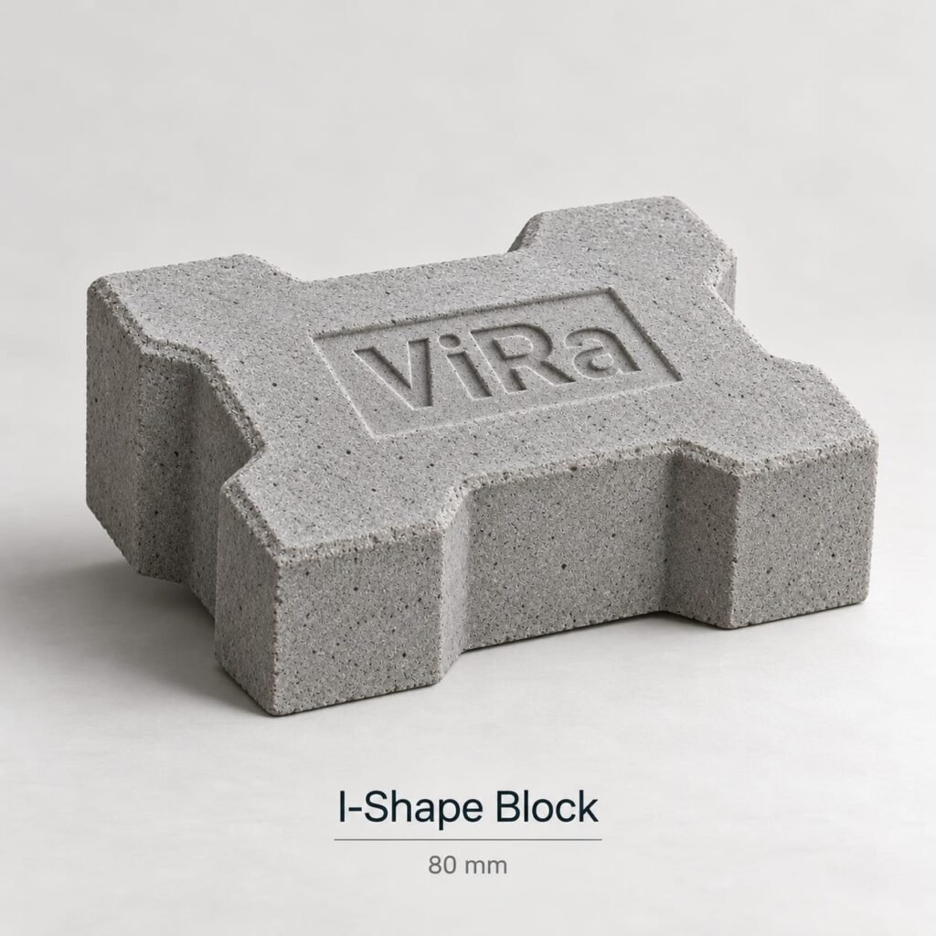 80mm I-Shape Interlocking Paver Blocks (Heavy Duty)