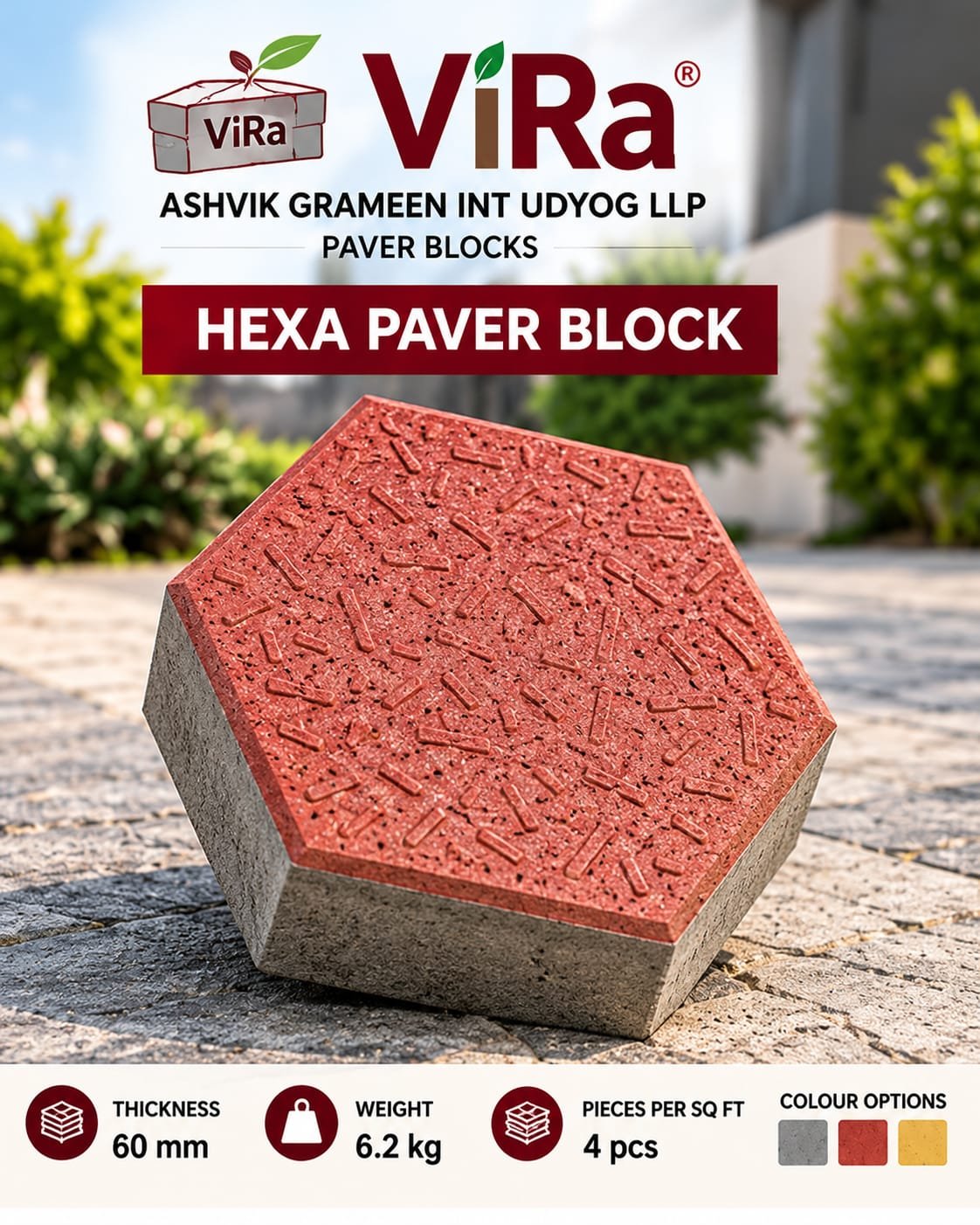 60mm Hexa Interlocking Paver Blocks - Image 2
